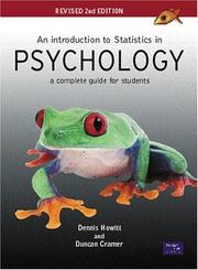 Cover of: An Introduction to Statistics in Psychology by Dennis Howitt, Duncan Cramer