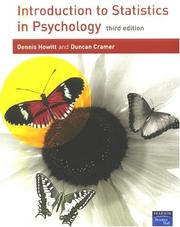 An introduction to statistics in psychology by Dennis Howitt, Duncan Cramer