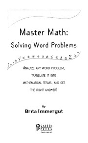 Cover of: Master math | Brita Immergut
