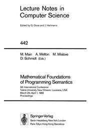 Cover of: Mathematical foundations of programming semantics | 