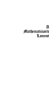 A Mathematician's Lament by Paul Lockhart