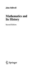Cover of: Mathematics and Its History by John C. Stillwell