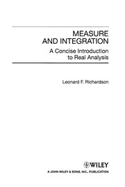 Cover of: Measure and integration | Leonard F. Richardson