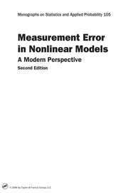 Cover of: Measurement error in nonlinear models | 