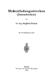 Cover of: Meßentladungsstrecken (Ionenstrecken)