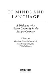 Cover of: Of minds and language: a dialogue with Noam Chomsky in the Basque country
