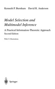 Cover of: Model selection and multimodel inference | Kenneth P. Burnham