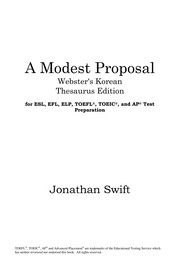 Cover of: A modest proposal | Jonathan Swift