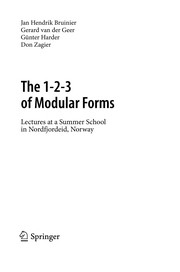 Cover of: The 1-2-3 of modular forms: lectures at a summer school in Nordfjordeid, Norway