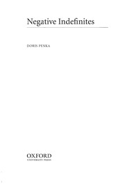 Cover of: Negative indefinites | Doris Penka