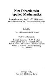 Cover of: New Directions in Applied Mathematics | Peter J. Hilton