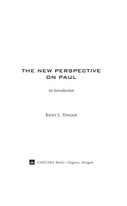 Cover of: The new perspective on Paul: an introduction