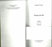 Cover of: Nomes-do-Pai by Jacques Lacan