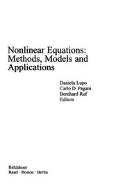Cover of: Nonlinear Equations: Methods, Models, and Applications (Progress in Nonlinear Differential Equations and Their Applications, V. 54)