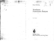 Nonlinear functional analysis by Klaus Deimling