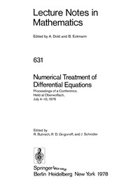 Cover of: Numerical treatment of differential equations | 