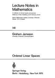 Cover of: Ordered linear spaces | G. J. O. Jameson