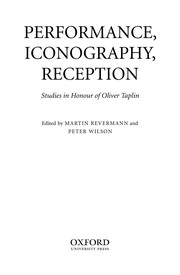 Cover of: Performance, iconography, reception by edited by Martin Revermann and Peter Wilson.