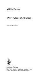 Cover of: Periodic motions | Farkas, MikloМЃs.