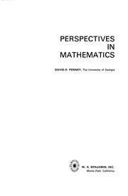 Cover of: Perspectives in mathematics