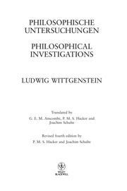 Cover of: Philosophical investigations by Ludwig Wittgenstein