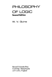 Cover of: Philosophy of logic by Willard Van Orman Quine