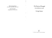 Cover of: The poetry of thought: from Hellenism to Celan
