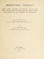 Cover of: Prehistoric Thessaly by A. J. B. Wace