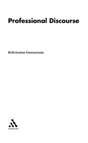 Cover of: Professional discourse | Britt-Louise Gunnarsson