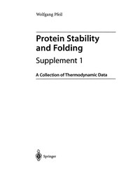 Cover of: Protein Stability and Folding | Wolfgang Pfeil