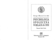 Psychologia społeczna w relacji ja-inni by Serge Moscovici, Marek Cielecki