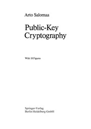 Cover of: Public-Key Cryptography | Arto Salomaa
