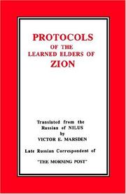 Cover of: The Protocols Of The Meetings of the Learned Elders Of Zion