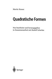 Cover of: Quadratische Formen
