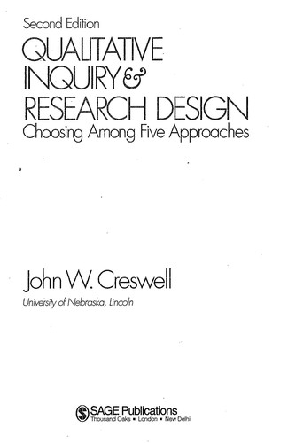 Qualitative inquiry & research design by John W. Creswell