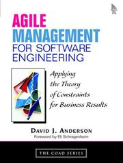 Cover of: Agile Management for Software Engineering by David J. Anderson, David Anderson