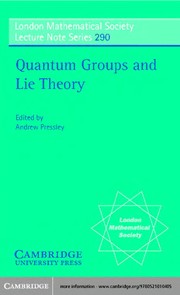 Cover of: Quantum groups and Lie theory by LMS Durham Symposium on Quantum Groups (1999 Grey College,  University of Durham)