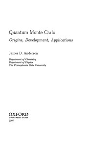 Cover of: Quantum Monte Carlo | 
