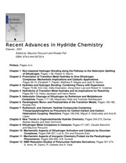 Recent advances in hydride chemistry