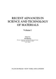 Cover of: Recent Advances in Science and Technology of Materials | Adli Bishay