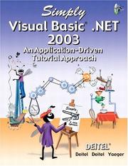 Cover of: Simply Visual Basic.NET 2003: An Application-Driven Tutorial Approach