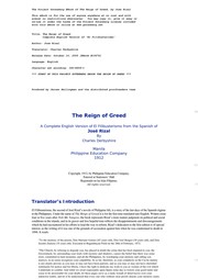 Cover of: The reign of greed by José Rizal