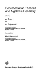 Cover of: Representation Theories and Algebraic Geometry | Abraham Broer