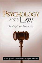 Cover of: Psychology and Law: An Empirical Perspective