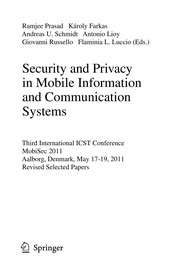 Cover of: Security and Privacy in Mobile Information and Communication Systems | Ramjee Prasad