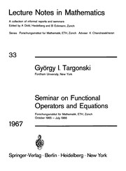 Cover of: Seminar on functional operators and equations | GyoМ€rgy I. Targonski