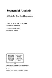 Cover of: Sequential Analysis: A Guide for Behavorial Researchers