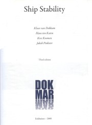Cover of: Ship stability | Klaas van Dokkum