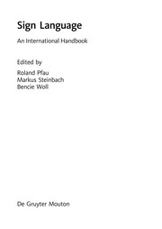 Cover of: Sign language: an international handbook