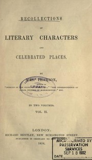 Cover of: Recollections of Literary Characters and Celebrated Places (Vol. 2)